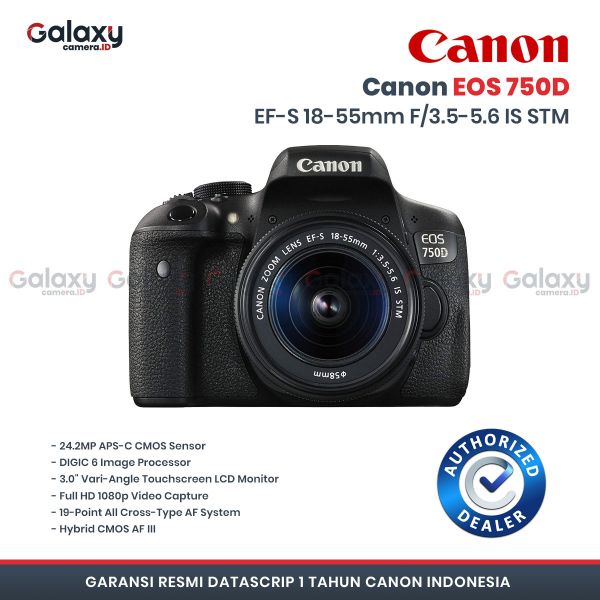 jual canon eos 750d kit 18 55mm is stm harga terbaru murah