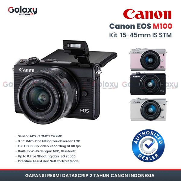 canon eos m100 kit 15 45mm pink harga terbaik dan spesifikasi