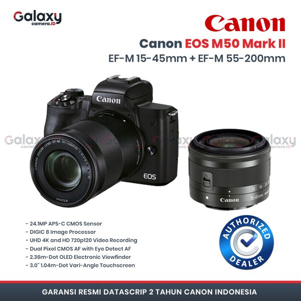 https galaxycamera id canon eos m50 mark ii double kit black html