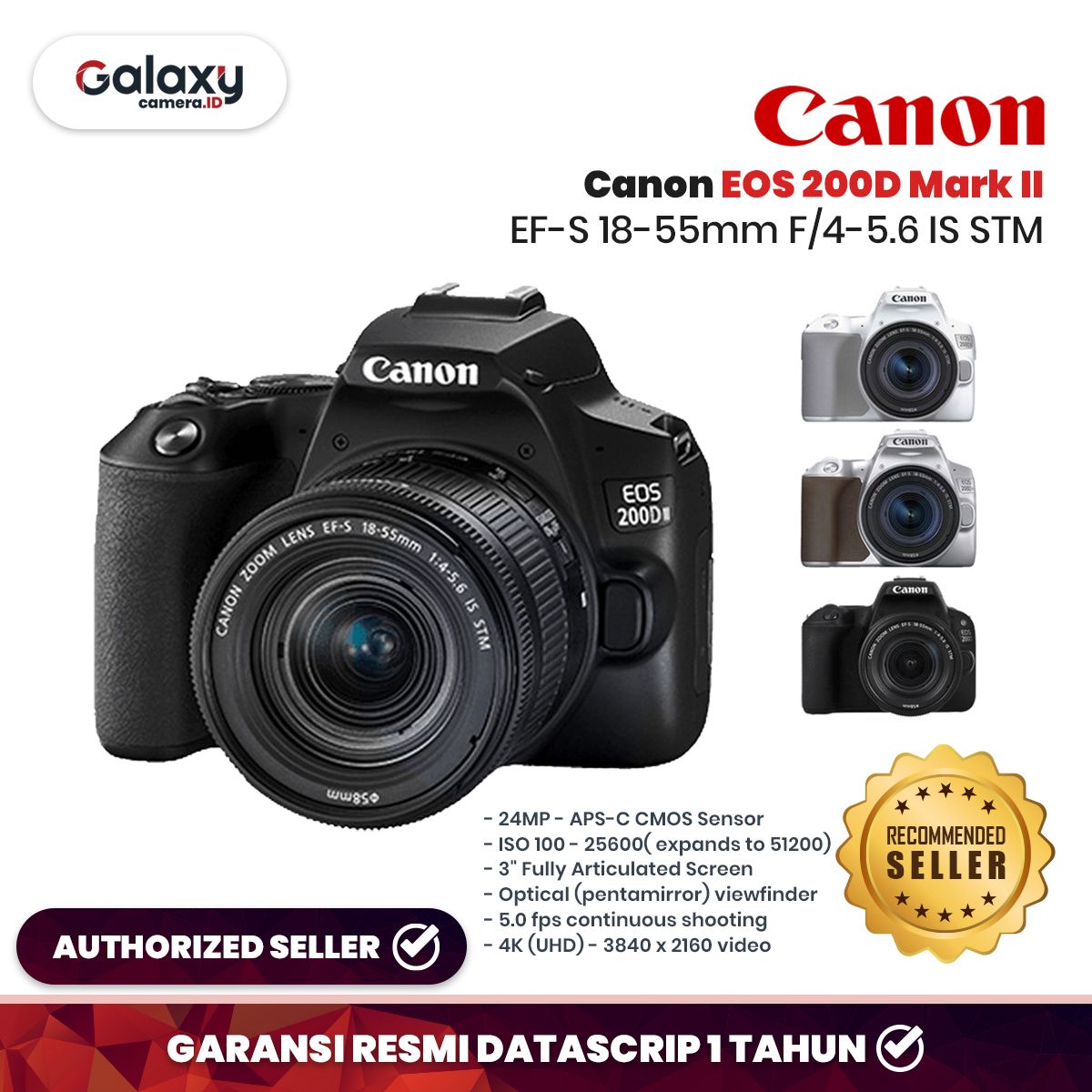canon eos 200d mark ii kit 18 55mm black