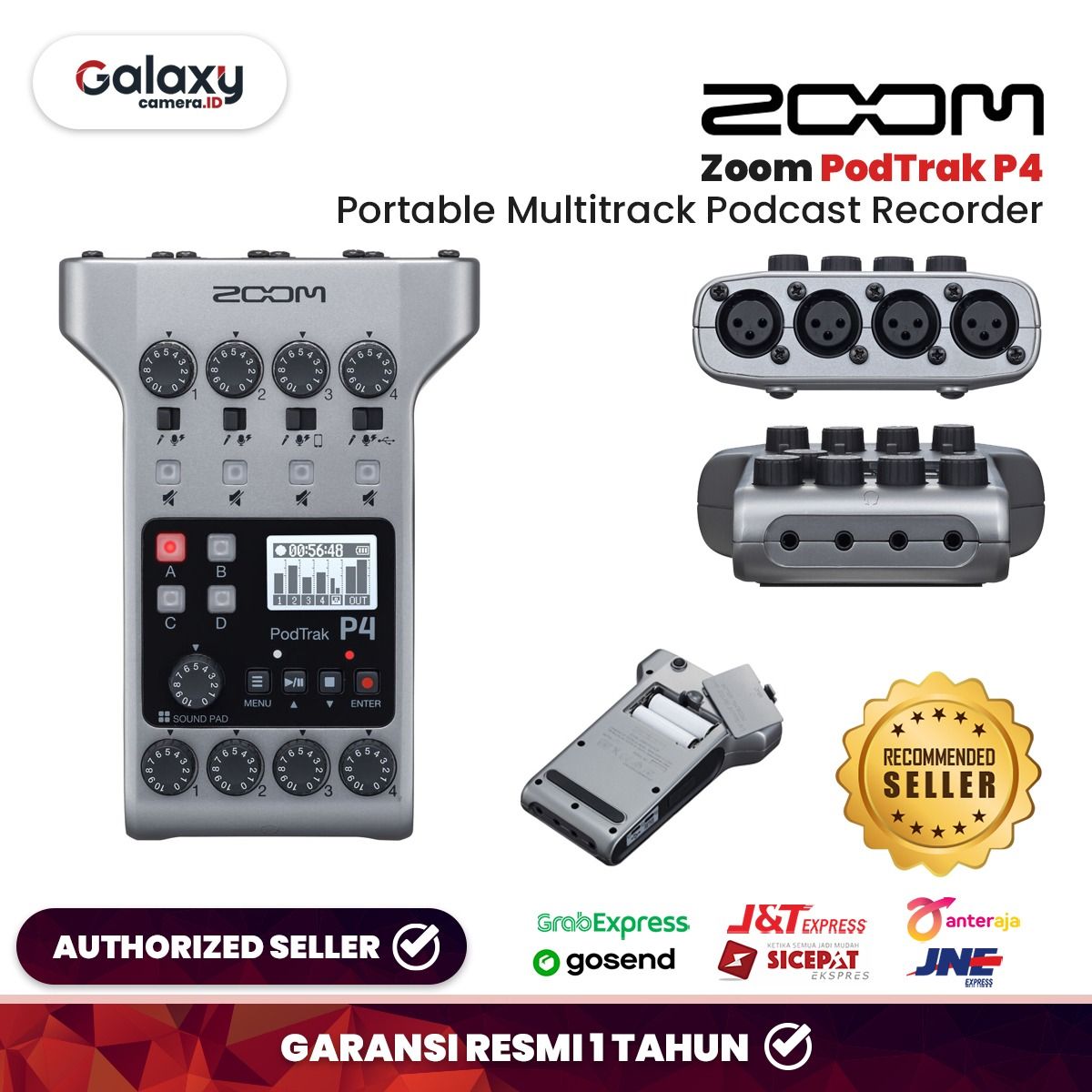 Zoom PodTrak P4 Portable Multitrack Podcast Recorder Agustus 2023