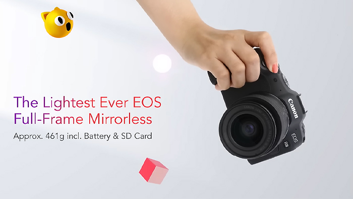 Canon EOS R8 yang merupakan kamera seri EOS R paling ringan